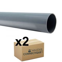 2 Tubes PVC évacuation NF-Me prémanchonné - diamètre 80 mm - 4 mètres - ép. 3,0 mm - Arcanaute