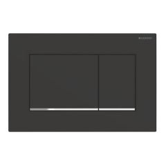 Plaque de déclenchement noir mat laqué, chromé brillant Sigma30 pour rinçage double chasse - Geberit