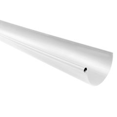 Profilé gouttière PVC 25 coextrudé demi-ronde 4 m - Blanc - First Plast