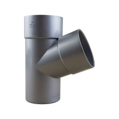 Culotte PVC 67°30 MF pour tube de descente Ø80 - aspect zinc - First Plast