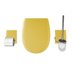 Set accessoires Abattant WC set Olfa Bouton d'or Brillante - descente assistée