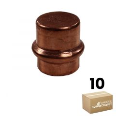 Lot de 10 Boutons de Meuble Matière Cuivre Laiton "Vintage-Rétro" - Ø18 - Arcanaute