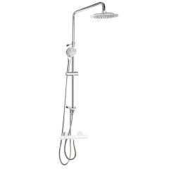 Colonne de douche Chromé rénovation avec douche de tête ronde en ABS Ø240 mm - T20002RP240