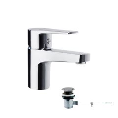 Mitigeur lavabo TITANIUM Chromé avec vidage INOX