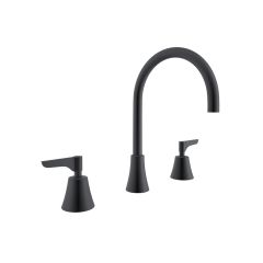 Mélangeur trois trous pour Lavabo, ADAGIETTO Noir mat - 914201MLNM