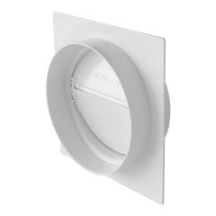 Plaque pour passage de mur-tube Ventilation rond Ø100 Blanc avec clapet anti-retour - First Plast