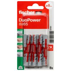 Blister de 8 chevilles universelles DUOPOWER Ø8 x 65 mm - Fischer