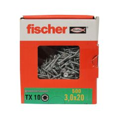 500 Vis VBA zingué blanc Power-Fast TX10 Ø3 x 20 mm - Filetage total - Fischer