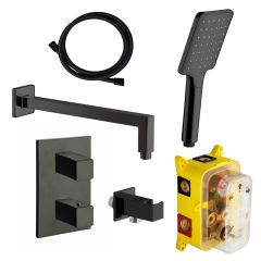 Pack douche thermostatique encastré QUADRI Blackmat - Ondyna Cristina