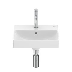 Lave-mains compact en fineceramic "Ona" avec jeu de fixations 400 x 320 mm - blanc brillant - Roca