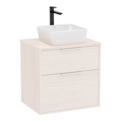 Meuble "OPTICA" 600 - 2 tiroirs pour vasque à poser (non incluse) - Blanc Mat - Roca