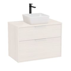 Meuble "OPTICA" 800 - 2 tiroirs pour vasque à poser (non incluse) - Blanc Mat - Roca