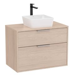 Meuble "OPTICA" 800 - 2 tiroirs pour vasque à poser (non incluse) - Frêne Clair - Roca