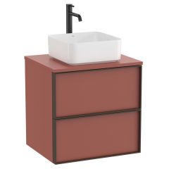 Meuble "INSPIRA" 600 - 2 tiroirs pour vasque à poser (non incluse) - Terracotta Mat - Roca