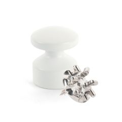 Kit de Fixation : Vis placo Longueur 16 mm Alu +  Petite Patère convexe Blanc - L'Attachante