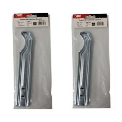 Lot de 2 supports à sceller pour radiateur en fonte type traditionnel - longueur axe 195 mm - longueur totale 230 mm - Ram