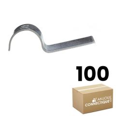 Boîte de 100 attaches métalliques à clouer pour tube, câbles ou bande perforée Ø16 - Ram