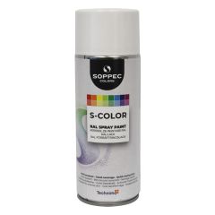 Bombe de peinture Soppec S-COLOR Blanc pur 400 ml - RAL 9010 Brillant