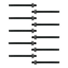 10 Tiges filetées + rondelles + écrous Ø10x160mm - Fischer 26338