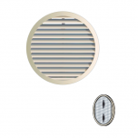 Grille ronde à clipser plastique avec Moustiquaire - Sable - First Plast